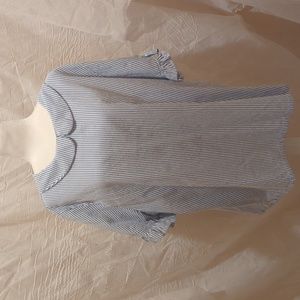Country Store Sweet, Feminine blue striped blouse, Size 3x